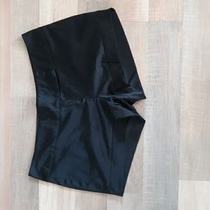 Black satin like shorts